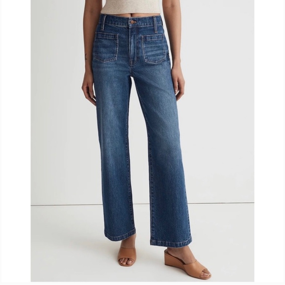 Madewell Perfect Vintage Wide Leg Jean with Patch Pockets NWOT Caronia Wash